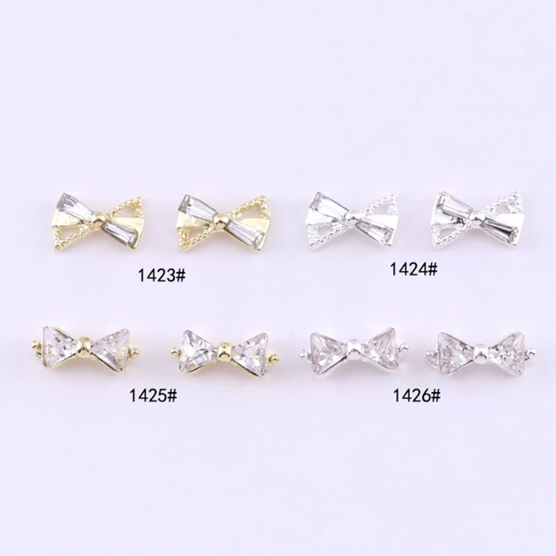 

Luxury Bowknot Alloy Nail Charms Rhinestones Bow Tie Design Nails Gems Jewels Nail Crystals for Acrylic Nails Decoration