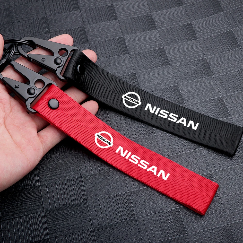 

3D Metal/Nylon Car Styling Keychain For Nissan Nismo Juke Qashqai Leaf Micra Sentra NOTE X-trail Patrol Auto Key Chain Key Rings