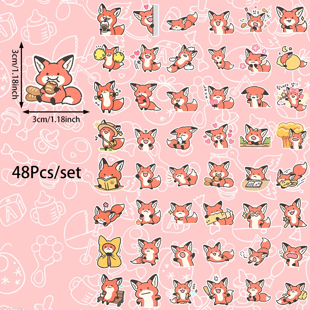 

Детские праздничные наклейки с лисой