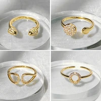 real diamond resizable ring woman 100 18k yellow gold brilliant fine jewelry for engagement gift girl