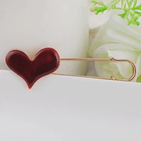 high end fashion drip big heart shaped enamel pin and brooch corsage accessories for women scarves shawls and sweaters