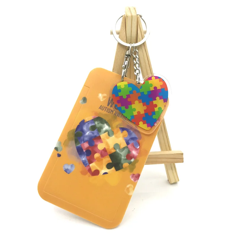 Брелок для ключей с рисунком аутизма креативный двусторонний милый акриловый