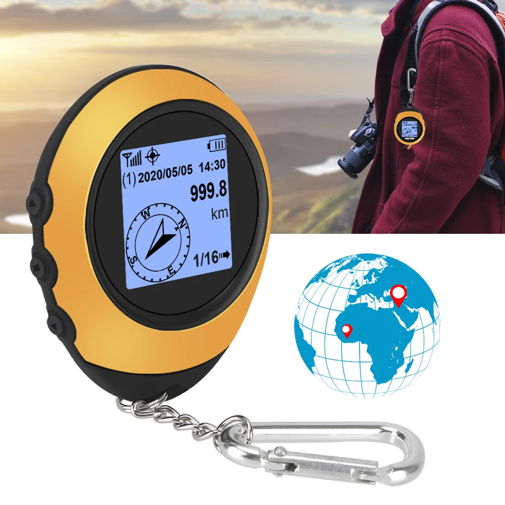 Мини GPS-навигатор спутниковый GPS-позиционер ручной с компасом и пряжкой для