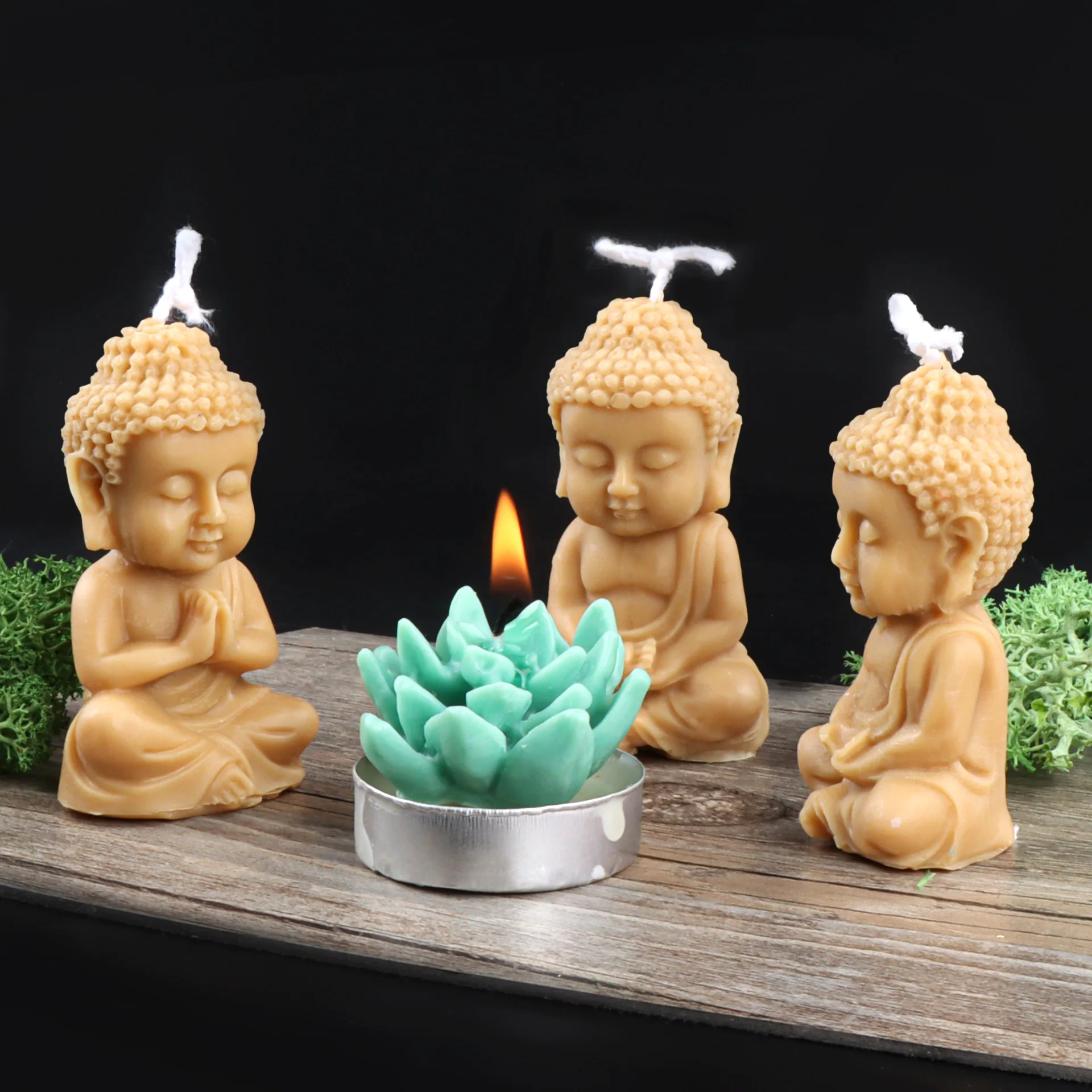 

3D Handmade Buddha Candle Silicone Mold Diy Meditation Chanting Buddha Incense Candle Plaster Making Kit Soap Cake Home Crafts