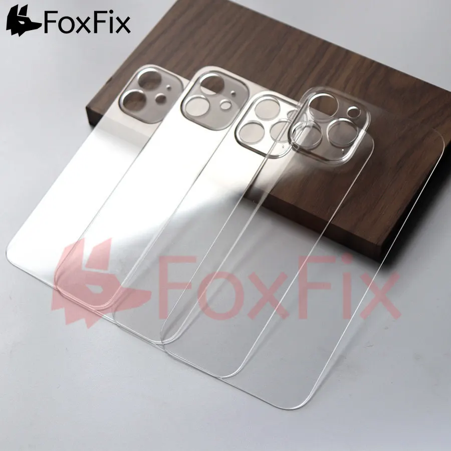 

FoxFix Clear Back Glass For iPhone 8 Plus X XS MAX XR 11 Pro Max 12 mini 12 Pro Max Battery Cover Rear Glass Housing Panel