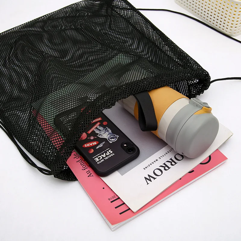 Сетчатая сумка на шнурке для плавания сетчатая складная моющаяся бассейна