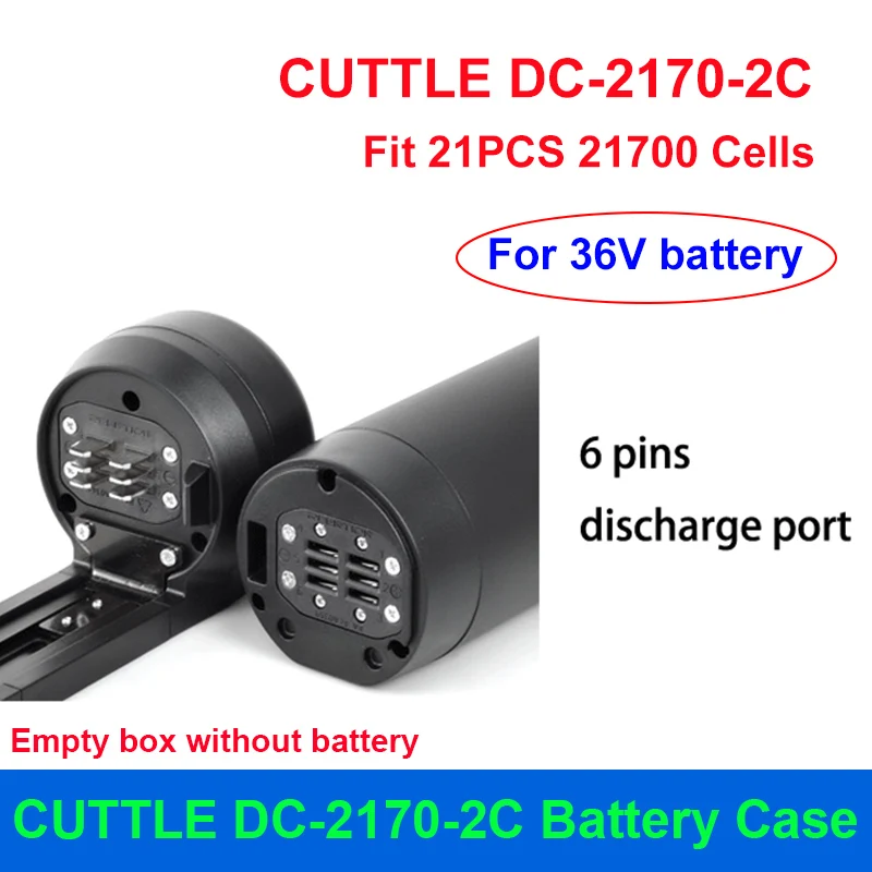 CUTTLE DC-2C EBike Battery Case DC-2170-2C Empty Box 10S 15A 36V BMS Fit 21PCS 18650 21700 Cells Haitu Little Water Kettle Shell