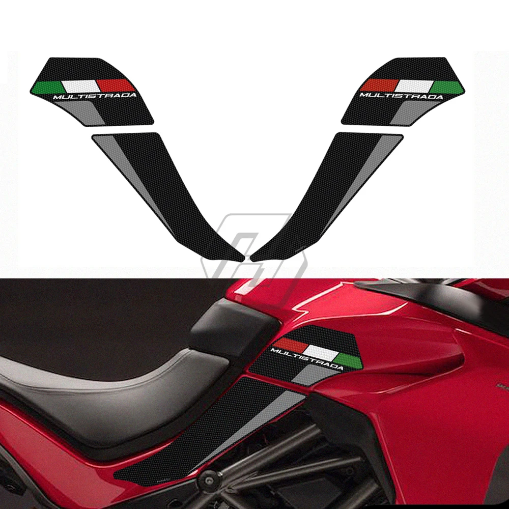 Motorcycle Anti-slip Side Tank Pad Protection Knee Grip Mat for Ducati Multistrada 1200 1260 2015-2020