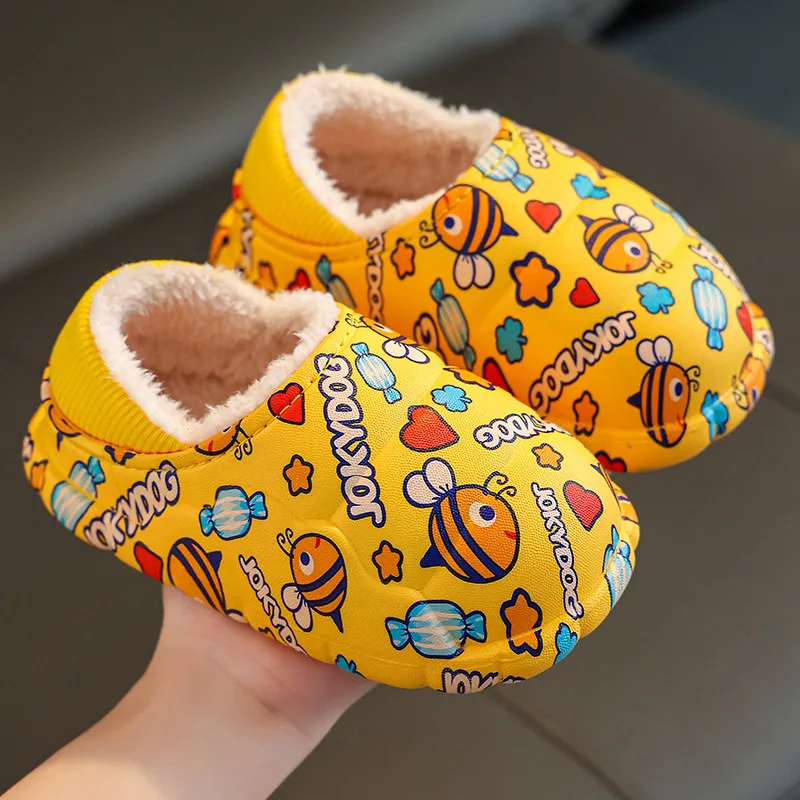 Зимняя детская сумка для малышей и хлопковые тапочки домашние непромокаемые