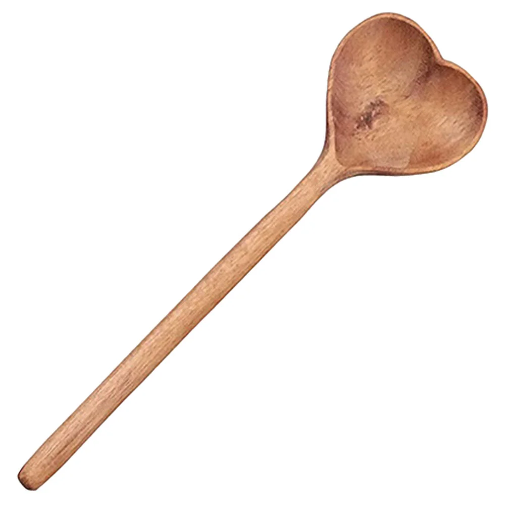 

Spoon Heart Love Shaped Serving Spoons Wooden Stirring Dinner Drink Soup Dessert Coffee Baking Wood Mixing Teaspoons Measuring