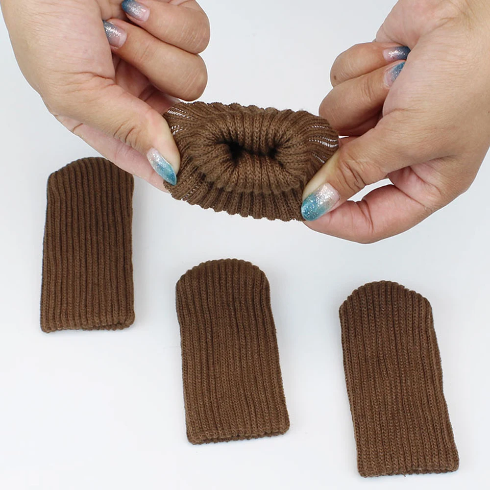 

4Pcs Chair Leg Cover Socks Floor Protector Table Foot Knitting Socks Non-slip Door Handle Protect Cover Home Table Base Decor