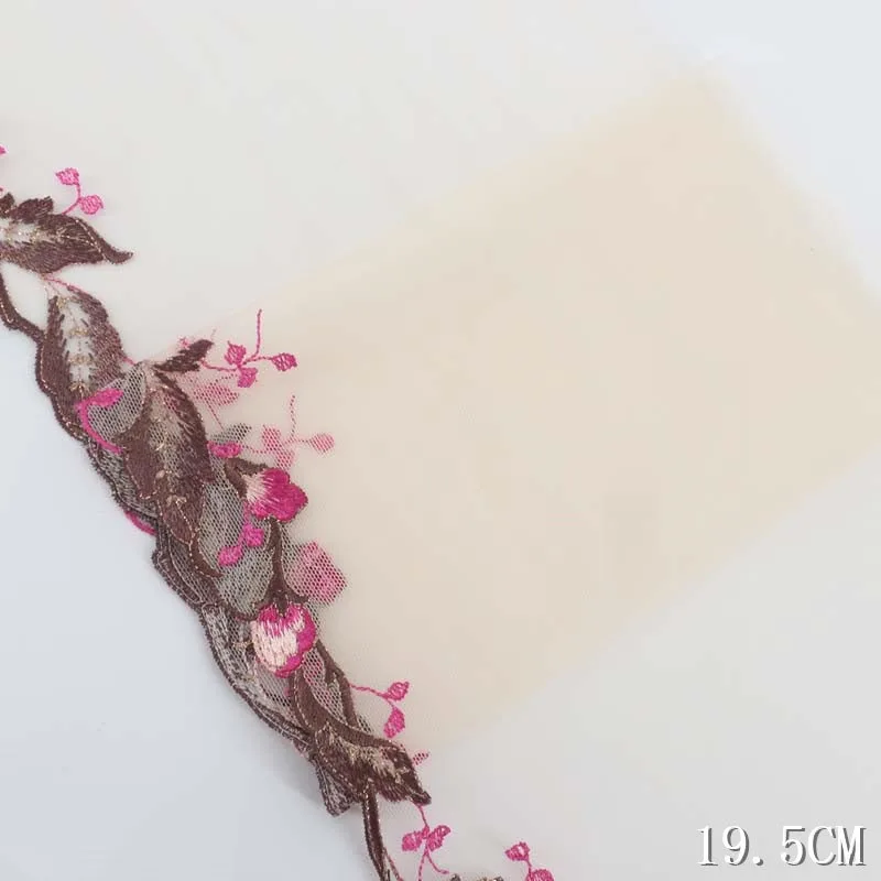 

30Yards Skin Tulle Fine Flower Embroidery Lace Trim Voile Lace Fabric For Women Dress High Quality