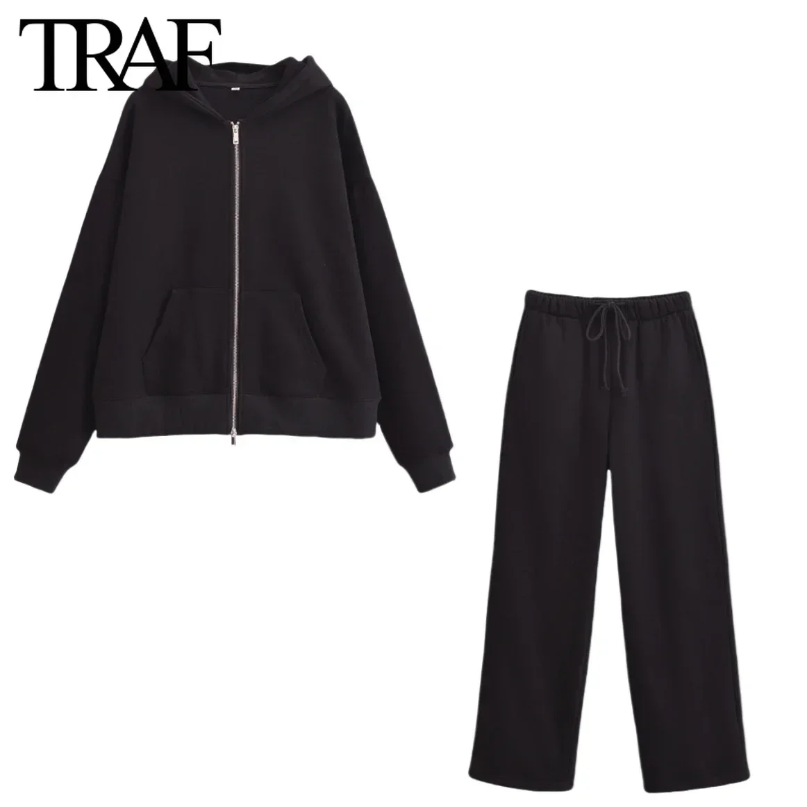 Женский однотонный комплект из 2 предметов толстовка с капюшоном и длинным