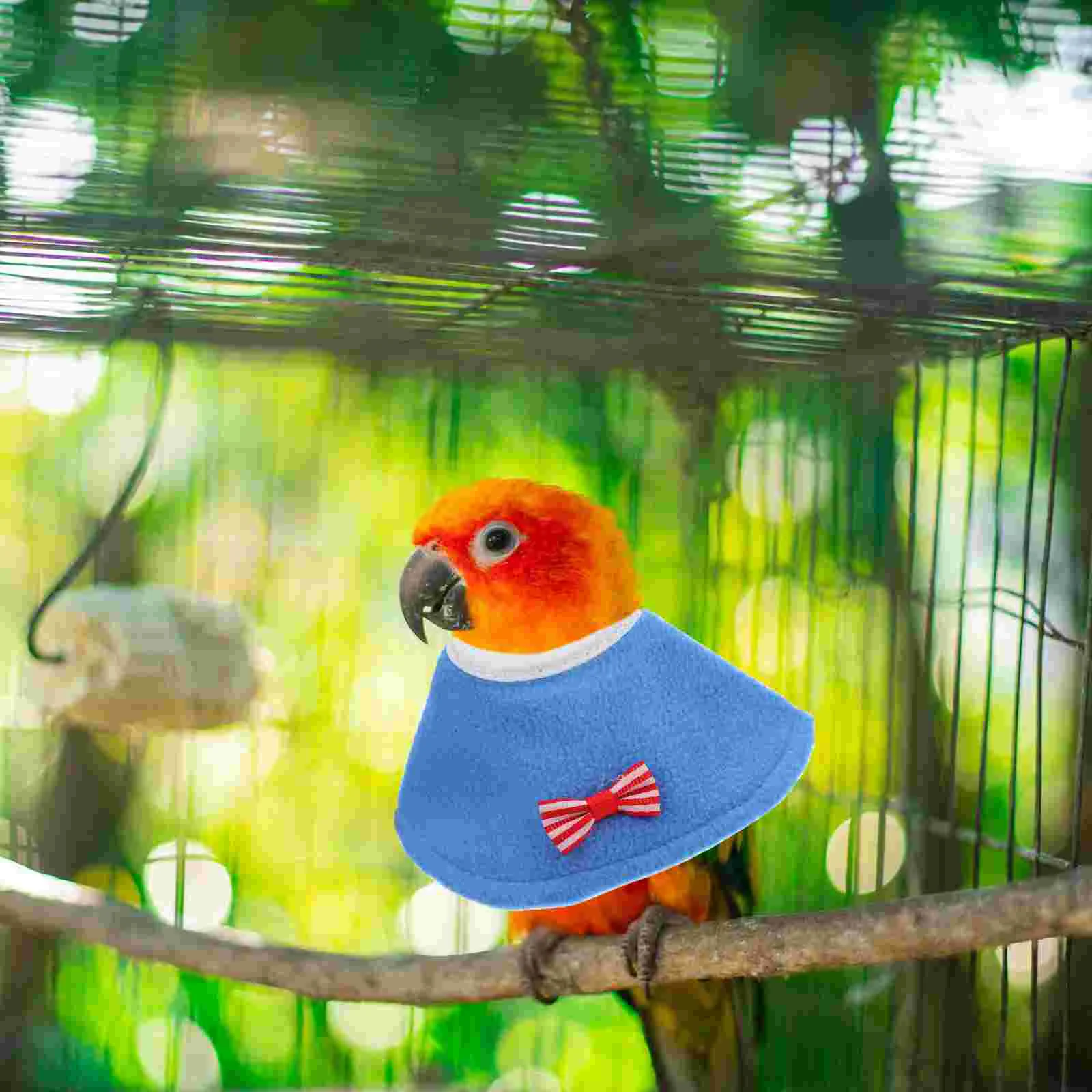 

2 Pcs Collar Pet Bird Cloaks Parrot Protective Collars Parakeet Neck Ring Anti-pecking Neckbands Felt Cloth Supplies