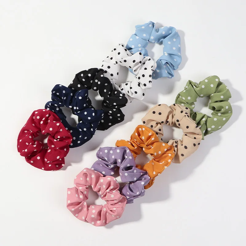 

Woman's Fashion Hair Scruchie Korean Polka Dot Hair Ties Headband Elastic Hair Bands Ponytail Holder Fashion Hair Accessories