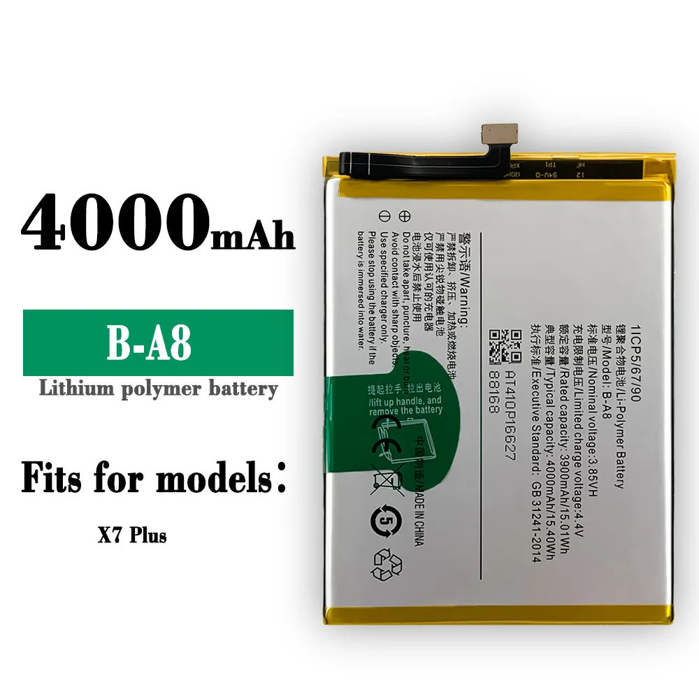 

B-A8 100% Orginal High Quality Replacement Battery For VIVO X7 PLUS X7+ New Built-in Large Capacity Lithium 4000mAh Batteries