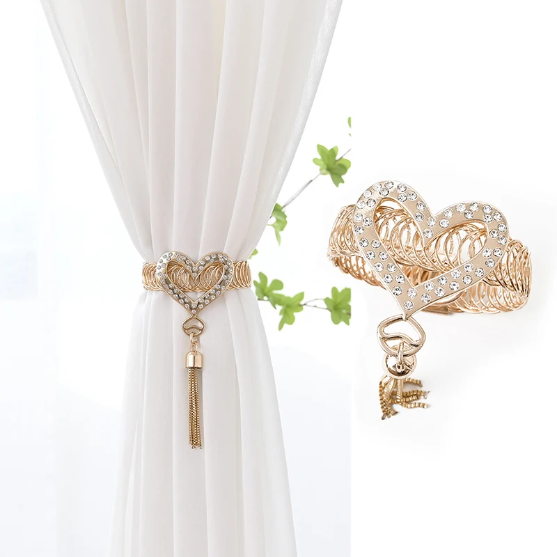 

Metal Curtain Clip Tieback Buckle Clips Curtain Holders Golden Silver Color Leaves Bow Elk Buckle Tie Back Curtain Accessories