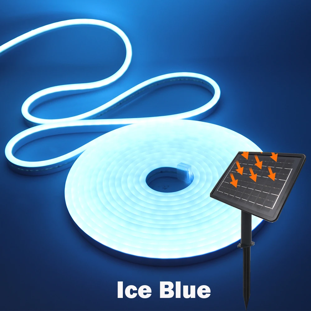 

DC24V Солнечная светодиодная неоновая лента Водонепроницаемая теплая белая синяя красная розовая 6x12 мм 2835 120 светодиодов/м Гибкая неоновая веревка Свет Садовый декор