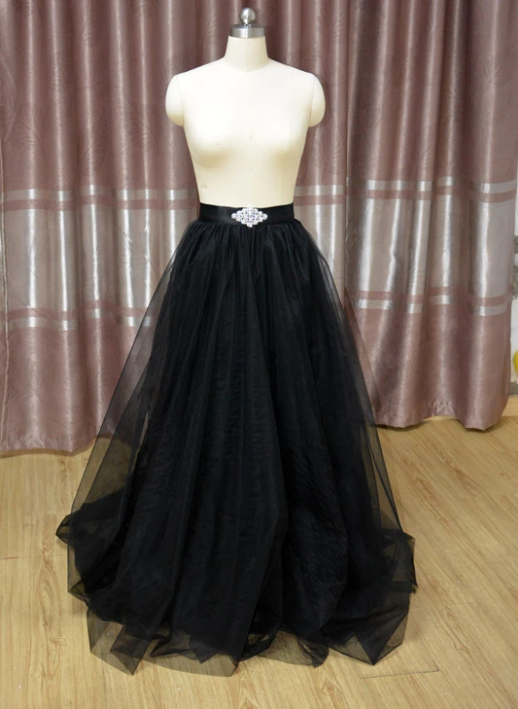 Removable bridal skirt overskirt Tulle skirt, Removable skirt Ball Gown skirt, black train skirt, Bridal skirt Custom size