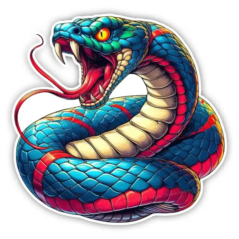 

Красивая и свирепая наклейка на автомобиль в виде змеи, водостойкая виниловая наклейка на бампер, заднее окно, ноутбук, самоклеящаяся наклейка Y141