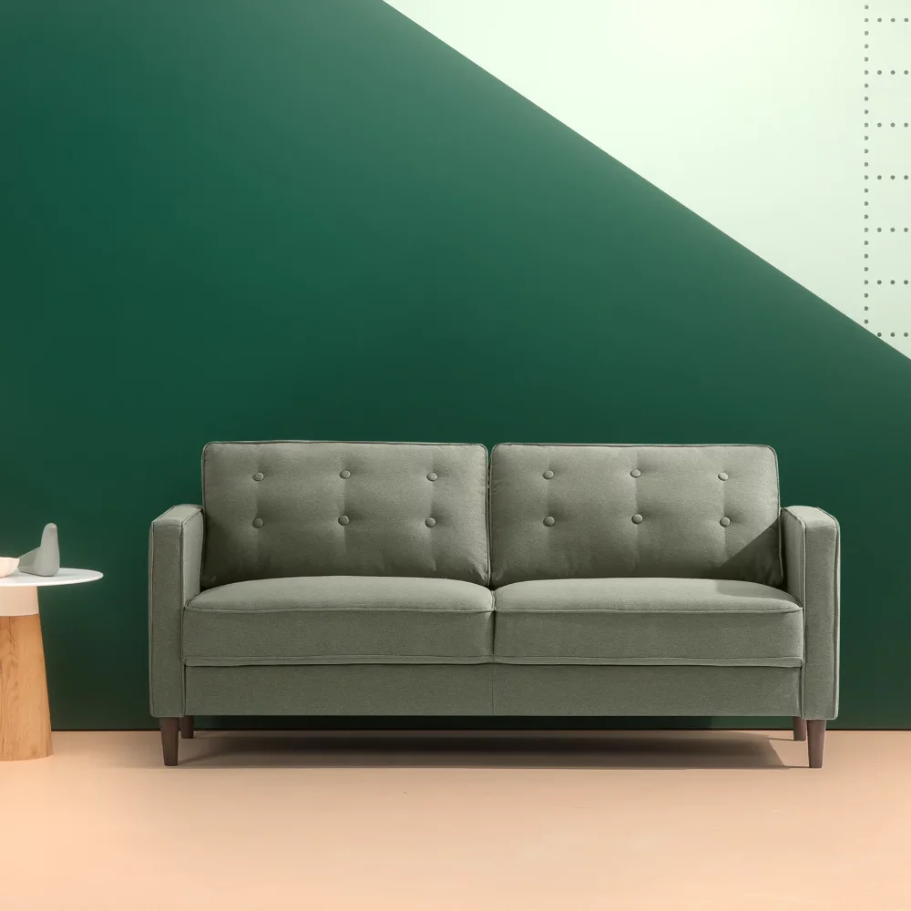 

Lauren Sofa, Green Polyester，74.40 X 30.30 X 33.46 Inches