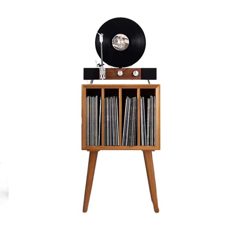 Шкаф для виниловых пластинок из массива ореха