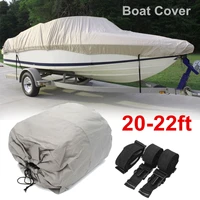 600d heavy duty speedboat cover v hull boat cover 20 22ft waterproof anti uv sunshade fishing ski runboat marine cover gray