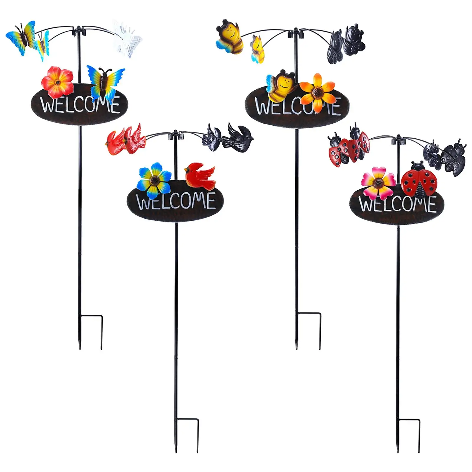 

Creative Welcome Sign Rotating Windmill Wind Spinner for Lawn Front Door Yard Garden Decor