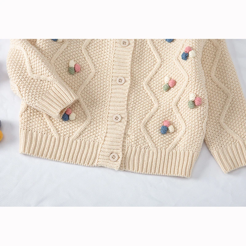 Осеннее пальто для маленьких мальчиков и девочек Детский свитер вязаные