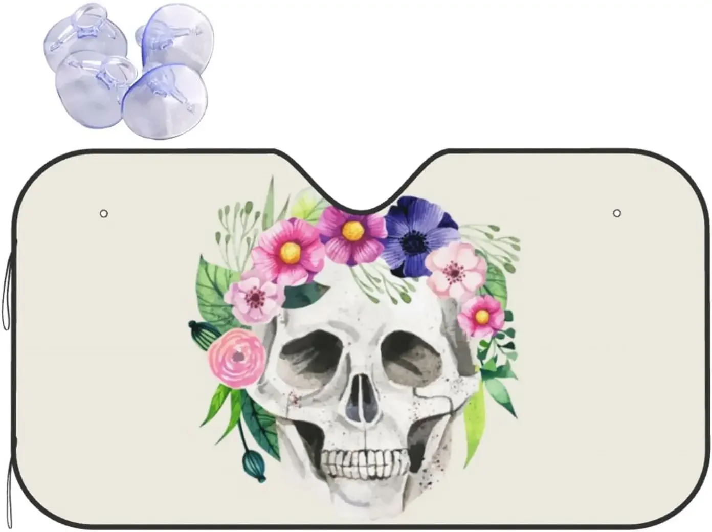 Череп День мертвых Узор Солнцезащитный козырек на переднее окно автомобиля для