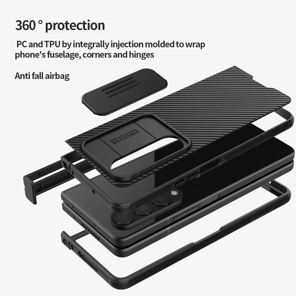 Nillkin CamShield Pro Case for Samsung Galaxy Z Fold 4 5G (General version), with Slide Camera Cover Protector Hard PC+TPU Cover