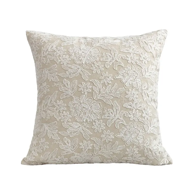 

Crocheted French Lace Cushion Cover Hand Made Woven Pillow Cover Tassels Boho Style Home Decor Macrame Pillow Case for Sofa Bed