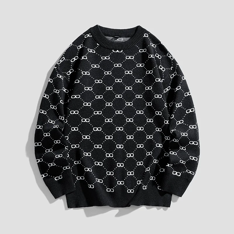 

Men's Autumn Winter New Pullovers Knitted Sweaters Men's Designer Streetwear Round Neck Casual Fashion Pullovers Men's Clothes