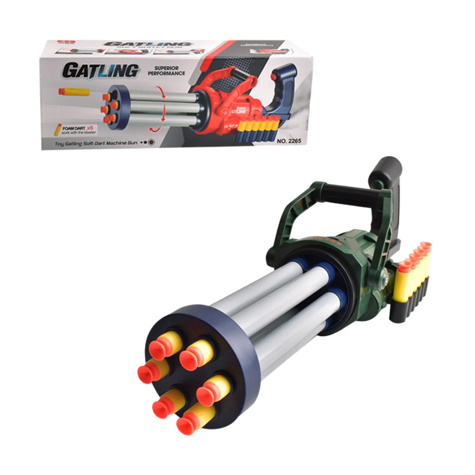 Игрушечные пулеметы Gatling мягкие с пенистыми дротиками и аксессуарами Детские