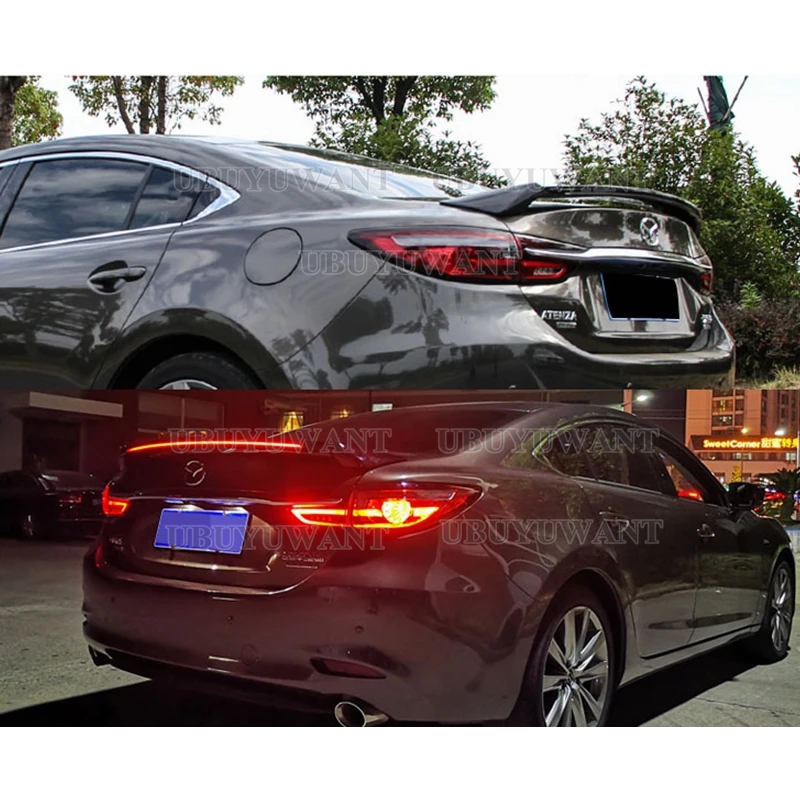 

Задний спойлер из АБС-пластика, Окрашенный черный, красный, белый цвет, спойлер для багажника со светодиодсветильник кой для Mazda 6 ATENZA 2014-2020