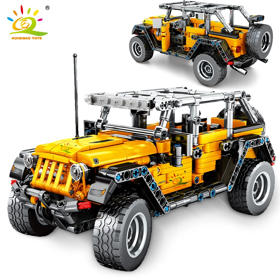 

601pcs Off-Road Vehicle Building Block Pull Back Car Bricks Tech MOC Creative Mechanical City Children Toy For Boy