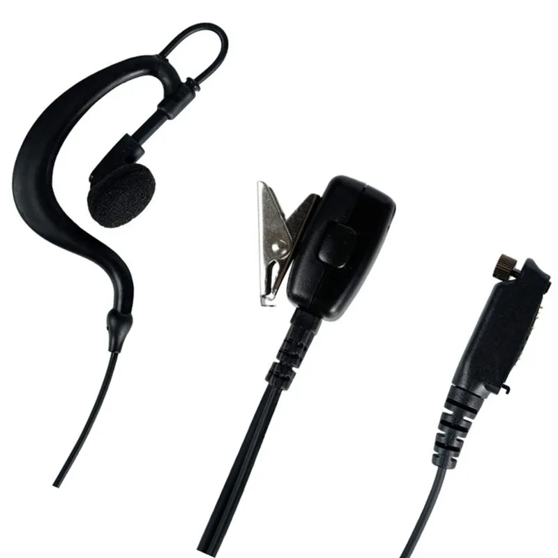 RISENKE STP9000 Earpiece for Sepura STP8000 STP8030 STP8035 STP8038 Walkie Talkie Two Way Radio G-Shape Headset with Mic PTT