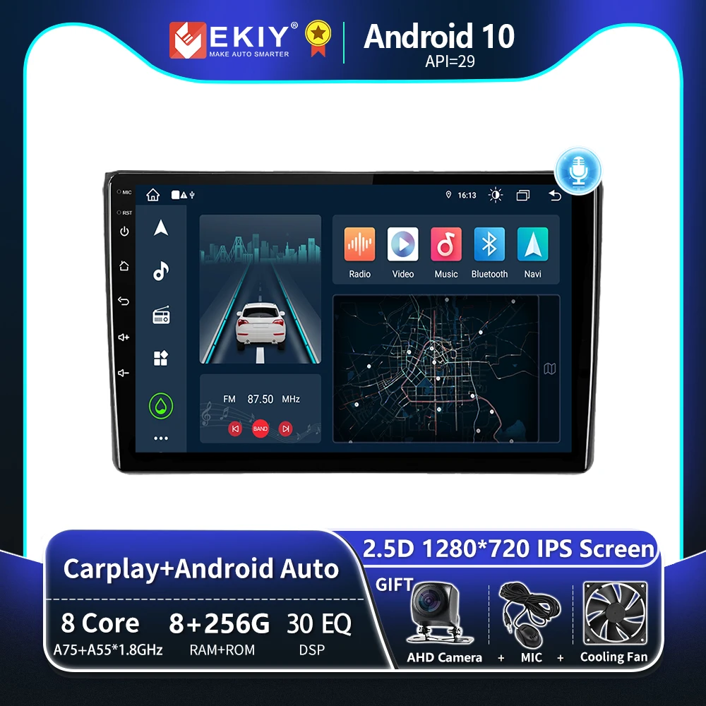 

EKIY T8 8G 256G для Audi A4 2 3 B6 B7 2000-2009 S4 2002-2008 RS4 2005-2009 Автомобильный радиоприемник Мультимедийная система Магнитофон Навигация GPS Стерео Android Auto Carplay ...