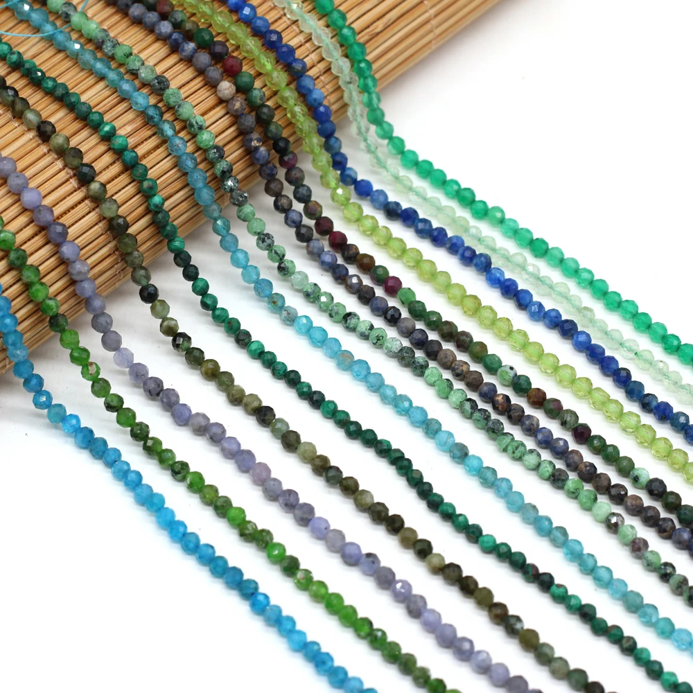 

Natural Stone Agate Malachite Faceted Small Beads3MM For Jewelry MakingDIY Necklace Bracelet Accessories Healing Gems Charm Gift