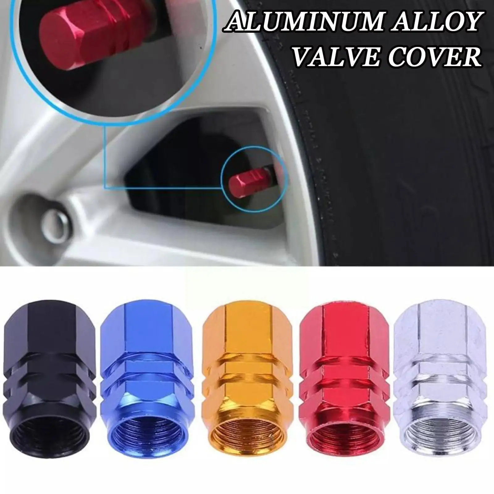 

4pcs Hexagon Stem Protector Caps Custom Tire Decoration Caps J9f1