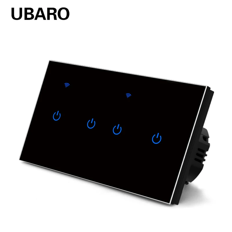 

UBARO EU Smart House Wi-Fi сенсорный переключатель стеклянная панель работает с Google Home Alexa Voice Tuya Smart Life App Remote 8 Gang 220V 10A