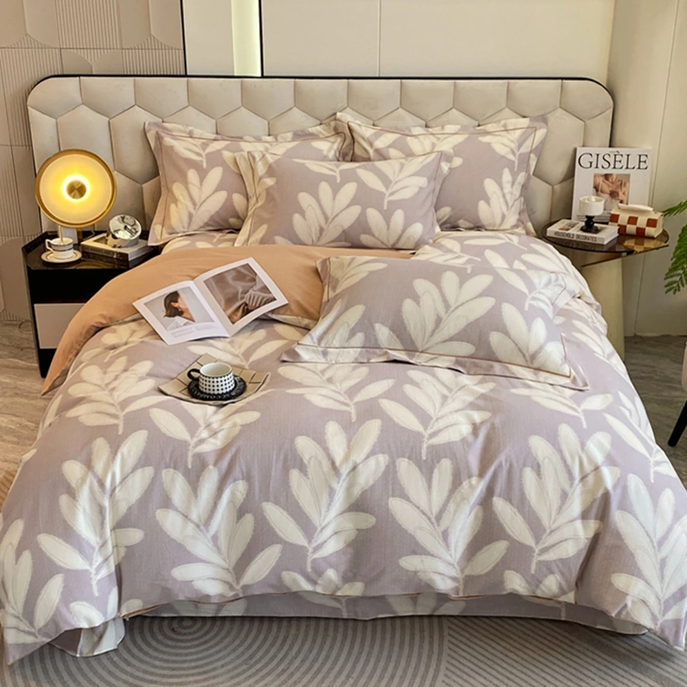 1 шт. пододеяльник синего цвета с оборками 100% хлопок цветочным принтом мусс-купе