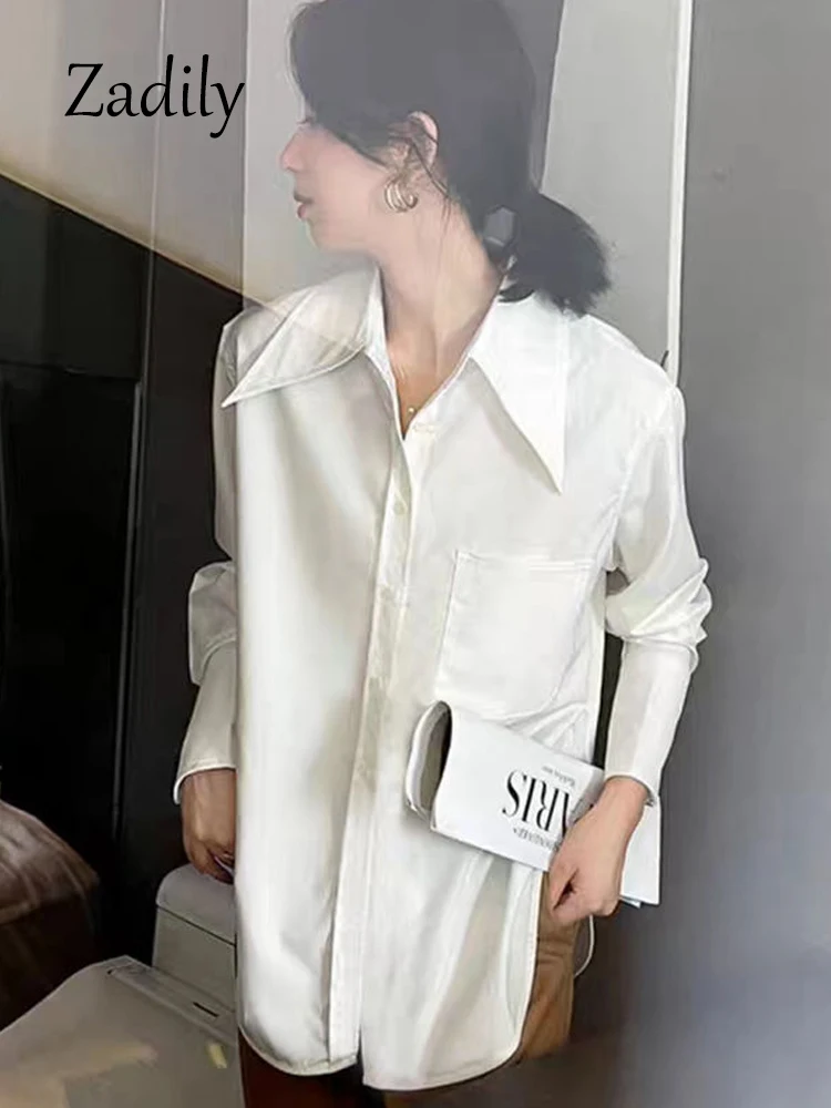 Женская Офисная рубашка с длинным рукавом в Корейском стиле