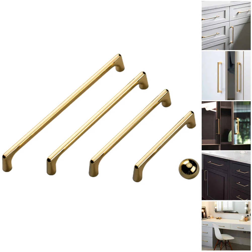 

Golden Cabinet Handle Bar With Screw Cupboard Pulls Drawer Knob Luxury Door Dresser Wardrobe Hardware Kitchen Furniture Fittings
