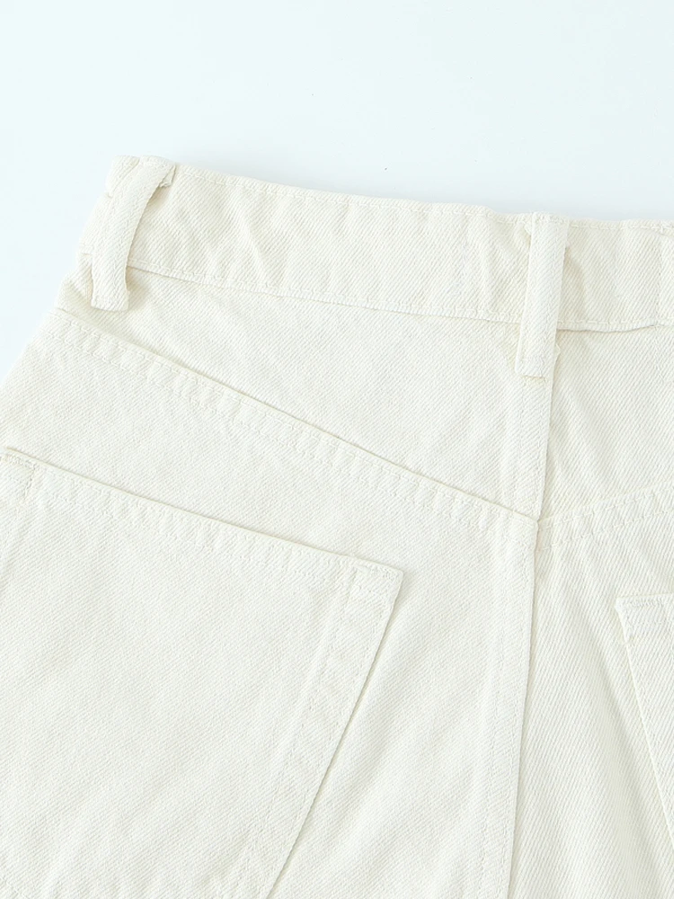 PAILETE Women 2023 fashion with five-pocket straight denim bermuda shorts vintage high waist zipper fly female short pants mujer