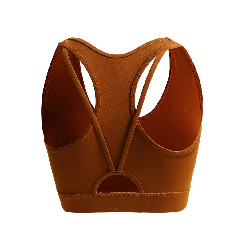 New Nylon Bra Top for Women Sexy Tight Sports Bra Fitness Gym Yoga Underwear Chest Pad Removable Shockproof Women's Bra 4 Colors