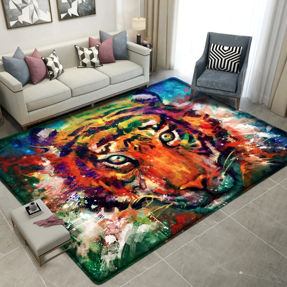 

Большие ковры с леопардовым рисунком диких животных, 3D Тигр для гостиной, спальни, напольный ковер, современный кухонный коврик, декоративн...