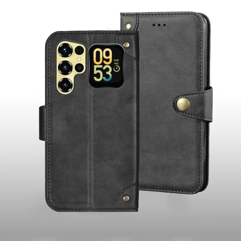 Фото Чехол для Oukitel C68 Plus с металлической пряжкой, кожаный чехол в стиле ретро, ​​задняя крышка для Oukitel C68 Plus, аксессуары для телефонов №1