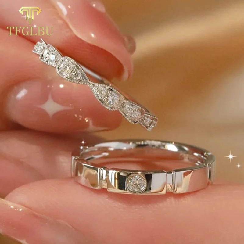 

TFGLBU 925 ct Moissanite кольцо стерлинговоe серебряное набор для женщин, обручальные Парные браслеты, подарок на день Святого Валентина, оптовая продажа, очаровательные ювелирные изделия