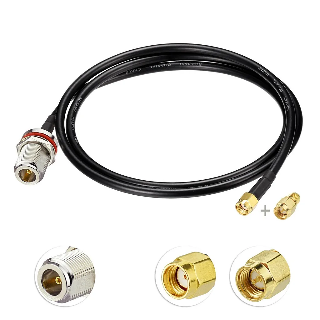 RP-SMA To N Female Cable 1 Meter RG58 Cable With SMA Adapter For Nebra RAK Bobcat Helium Hotspot HNT Miner Antenna